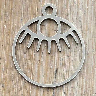 Stainless Steel Charm Circle 29 Eye Small 17x14mm (1) Original