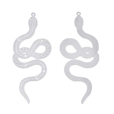 Stainless Steel Charm Thin Snake 63x25mm (2) 304 Original