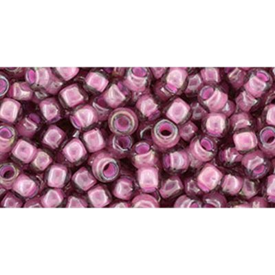 Japanese Toho Seed Beads Tube Round 6/0 Inside-Color Lt Amethyst/Pink-Lined TR-06-959