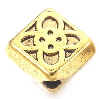Cast Metal Bead Diamond 6mm (100) Antique Gold
