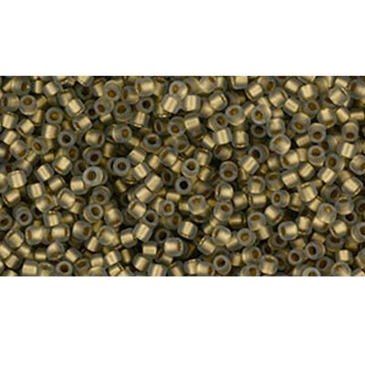 Japanese Toho Seed Beads Tube Round 15/0 Gold-Lined Frosted Black Diamond TR-15-999F