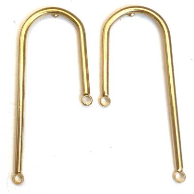 Ear Stud Arch U Thin 304 Stainless Steel 37x15mm - 1 Pair - Includes Backs - GOLD