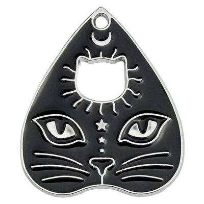Cast Metal Charm Ouija Pointer Cat 26x22mm (1) Silver