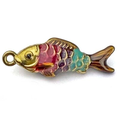 Stainless Steel Pendant Premium Fish 3D 27x10mm (1) 304 18K Gold