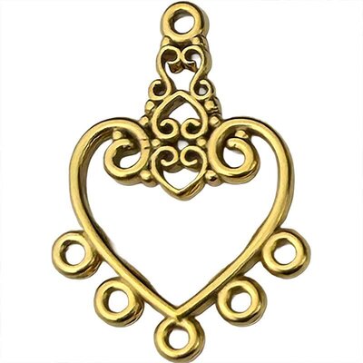 Stainless Steel Pendant Premium Collection Connector 03 30x21mm (1) 304 18K Gold