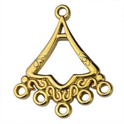 Stainless Steel Pendant Premium Collection Connector 06 28x24mm (1) 304 18K Gold