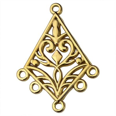 Stainless Steel Pendant Premium Collection Connector 07 38x28mm (1) 304 18K Gold