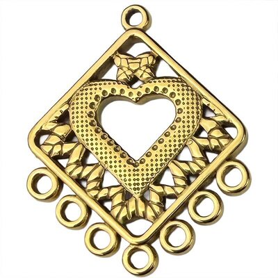 Stainless Steel Pendant Premium Collection Connector 08 30x25mm (1) 304 18K Gold