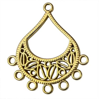 Stainless Steel Pendant Premium Collection Connector 10 34x30mm (1) 304 18K Gold