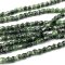 Czech Faceted Round Firepolished Glass Beads 3mm (50) Green w/Black
