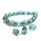 Czech Glass Beads Faceted Drop Bottom Cut 8x6mm (15) Aqua Blue Transparent w/ White Bronze Finish
