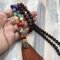 Jewellery Beading Kit Hand Knotted 108 Mala Chakra Necklace w/Evil Eye Charm