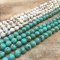 Shell & Turquoise (Synthetic) Beads Assembled Round 8mm (48) White
