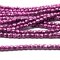 Czech Faceted Round Firepolished Glass Beads 3mm (50) ColorTrends: Sueded Gold Fuchsia Red