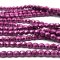 Czech Faceted Round Firepolished Glass Beads 6mm (25) ColorTrends: Sueded Gold Fuchsia Red