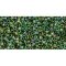 Japanese Toho Seed Beads Tube Treasure #1 11/0 Cylinder Forest Green-Lined Jonquil Rainbow