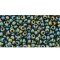 Japanese Toho Seed Beads Tube Round 11/0 Frosted Metallic Iris - Green/Brown TR-11-84F