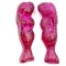 Czech Glass Beads Mermaid 25x2mm (2) Fuschia w/ Pink Wash