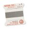 Griffin Natural Silk Beading Cord & Needle Size 4 0.6mm (2 Metres) Grey