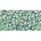 Japanese Toho Seed Beads Tube Round 11/0 Gold-Lined Aqua TR-11-990