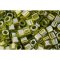 Japanese Toho Seed Beads 3mm Cube Gold-Lined Peridot TC-03-991