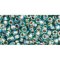 Japanese Toho Seed Beads Tube Round 8/0 Gold-Lined Rainbow Aqua TR-08-995