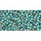 Japanese Toho Seed Beads Tube Round 11/0 Gold-Lined Rainbow Aqua TR-11-995