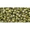 Japanese Toho Seed Beads Tube Round 8/0 Gold-Lustered Green Tea TR-08-457