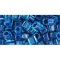 Japanese Toho Seed Beads 4mm Cube Inside-Color Aqua/Capri-Lined TC-04-932
