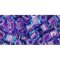 Japanese Toho Seed Beads 4mm Cube Inside-Color Aqua/Purple-Lined TC-04-252