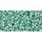 Japanese Toho Seed Beads Tube Round 11/0 Inside-Color Aqua/Gold-Lined TR-11-284