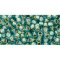 Japanese Toho Seed Beads Tube Round 8/0 Inside-Color Aqua/Gold-Lined TR-08-284
