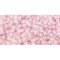 Japanese Toho Seed Beads Tube Round 11/0 Inside-Color Crystal/Neon Rosaline-Lined TR-11-967