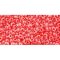 Japanese Toho Seed Beads Tube Round 11/0 Inside-Color Crystal/Tomato-Lined TR-11-341