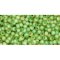Japanese Toho Seed Beads Tube Round 11/0 Inside-Color Frosted Jonquil/Opaque Green-Lined TR-11-946F