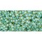 Japanese Toho Seed Beads Tube Round 11/0 Inside-Color Jonquil/Turquoise-Lined TR-11-953