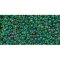 Japanese Toho Seed Beads Tube Round 15/0 Inside-Color Luster Jonquil/Emerald-Lined TR-15-242