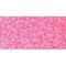 Japanese Toho Seed Beads Tube Round 11/0 Inside-Color Matte Crystal/Neon Pink-Lined TR-11-971
