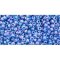 Japanese Toho Seed Beads Tube Round 11/0 Inside-Color Rainbow Aqua/Opaque Purple-Lined TR-11-1837