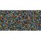 Japanese Toho Seed Beads Tube Round 15/0 Inside-Color Rainbow Jonquil/Jet-Lined TR-15-245