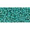 Japanese Toho Seed Beads Tube Round 11/0 Inside-Color Rainbow Lt Sapphire/Opaque Teal-Lined TR-11-1833
