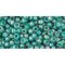 Japanese Toho Seed Beads Tube Round 8/0 Inside-Color Rainbow Lt Sapphire/Opaque Teal-Lined TR-08-1833
