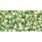 Japanese Toho Seed Beads Tube Round 8/0 Inside-Color Topaz/Mint Julep-Lined