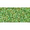 Japanese Toho Seed Beads Tube Round 11/0 Inside-Color Topaz/Opaque Green-Lined