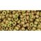 Japanese Toho Seed Beads Tube Round 8/0 Marbled Opaque Avocado/Pink TR-08-1209