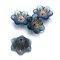 Czech Glass Beads Flower Wide Bell 12x11mm (10) Montana Blue Matte w/ Dark Bronze