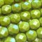 Czech Faceted Round Firepolished Glass Beads 6mm (25) Opaque Olive