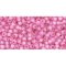 Japanese Toho Seed Beads Tube Round 11/0 PermaFinish - Silver-Lined Milky Electric Pink TR-11-PF2107