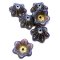 Czech Glass Beads Flower Wide Bell 12x11mm (10) Purple Opaline w/ Gold Wash
