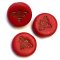 Czech Glass Beads Bee Pressed Coin 12mm (10) Red Opaque Matte w/ Dark Bronze Wash